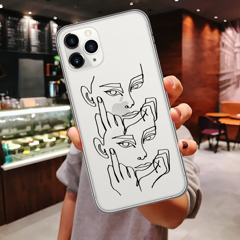 Mobile cell phone case cover for APPLE iPhone 12 Luxury Abstract Lines Art Soft Case Cartoon Funny 