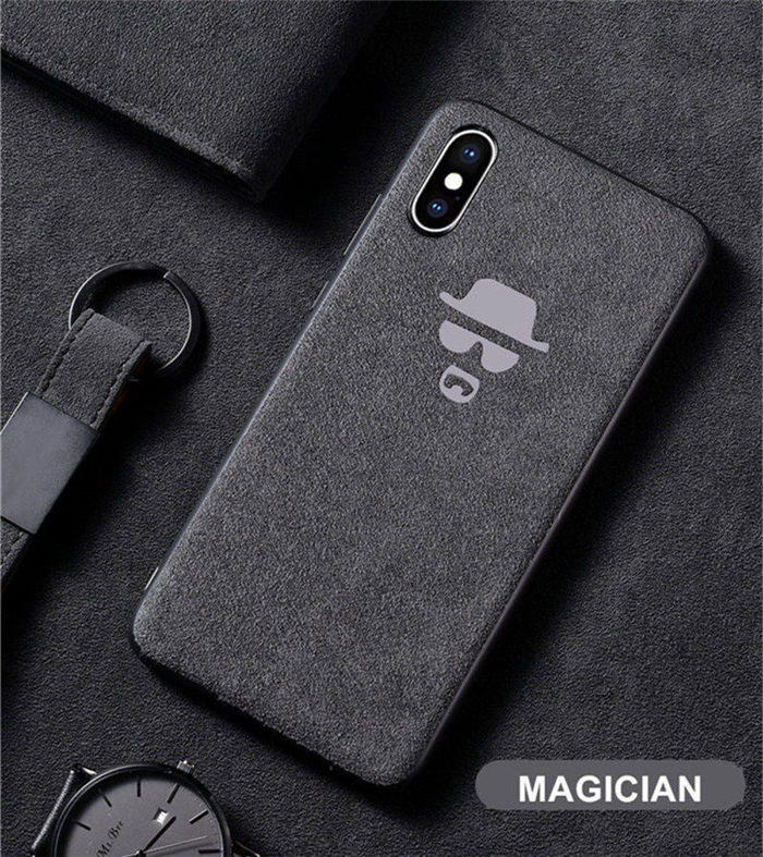 Mobile cell phone case cover for APPLE iPhone XS Max Magician Batman LOGO Turn Fur Suede Telefon Cool Cover 