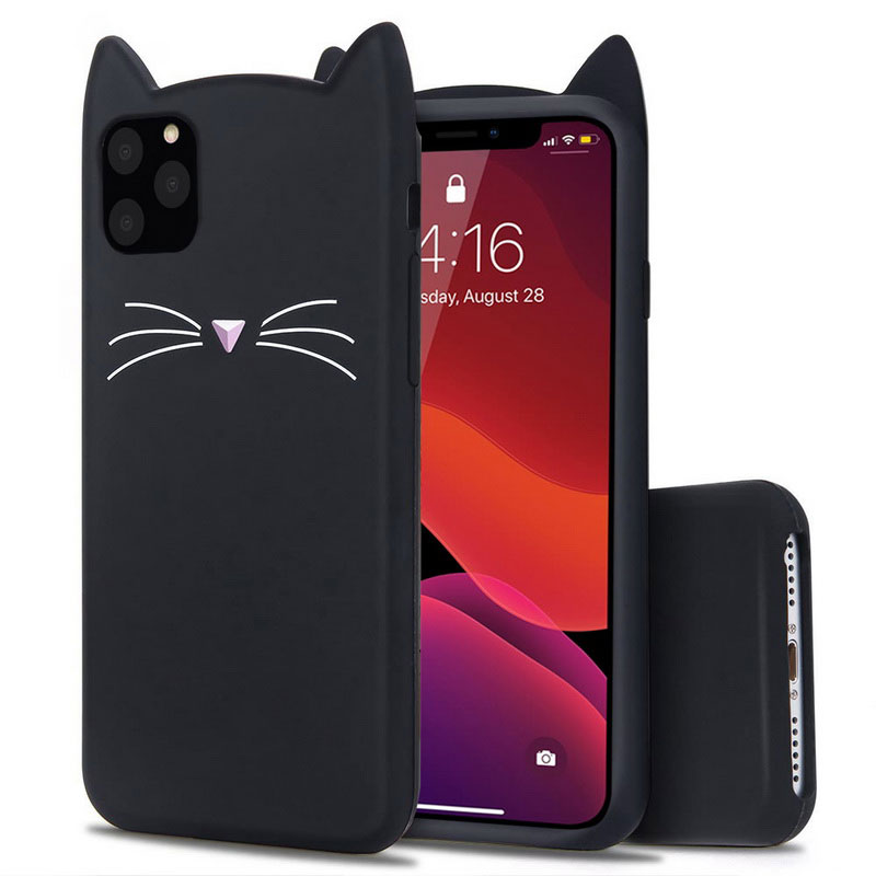 Mobile cell phone case cover for APPLE iPhone SE Newest Cute Cat Ear Soft TPU Silicone Back Cover 