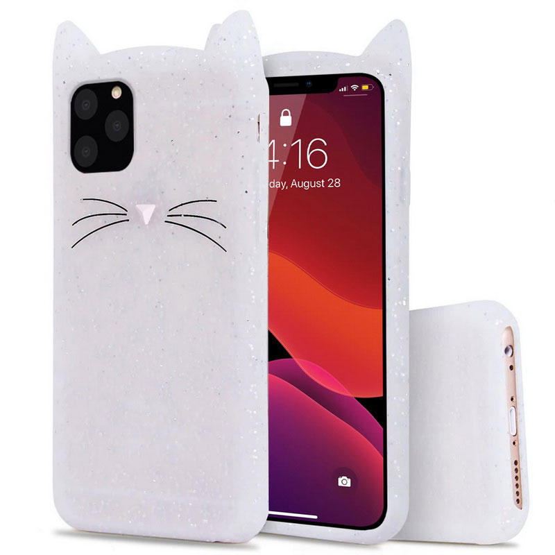 Mobile cell phone case cover for APPLE iPhone SE Newest Cute Cat Ear Soft TPU Silicone Back Cover 