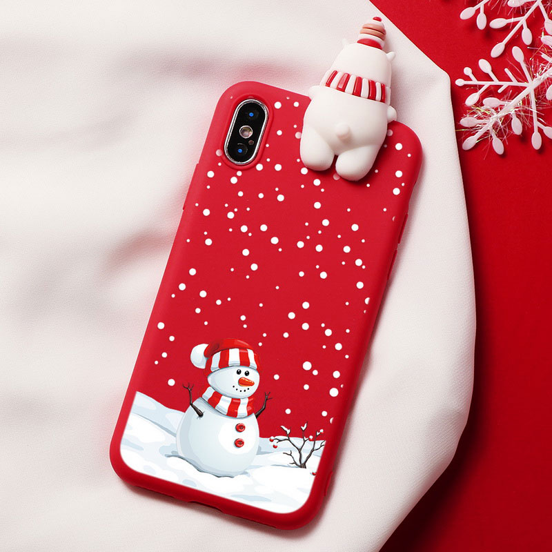 Mobile cell phone case cover for APPLE iPhone 11 Christmas Cartoon Deer Case Silicone Matte 
