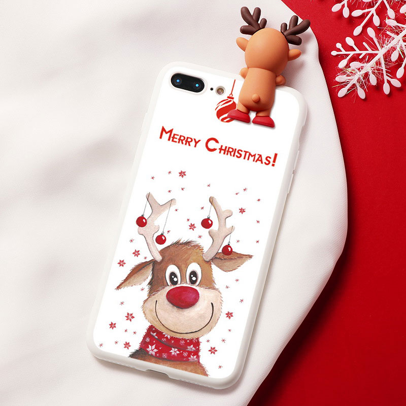 Mobile cell phone case cover for APPLE iPhone 6s Christmas Cartoon Deer Case Silicone Matte 