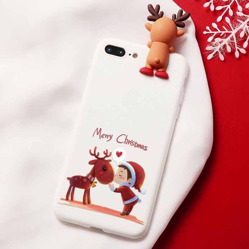 Mobile cell phone case cover for APPLE iPhone XR Christmas Cartoon Deer Case Silicone Matte 