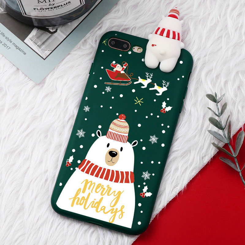 Mobile cell phone case cover for APPLE iPhone 6 Plus Christmas Cartoon Deer Case Silicone Matte 
