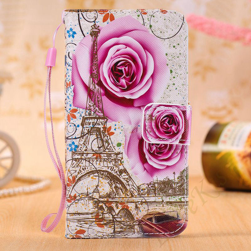 Mobile cell phone case cover for APPLE iPhone 6 Plus Flower Leather Flip Cover Wallet Phone Bag 