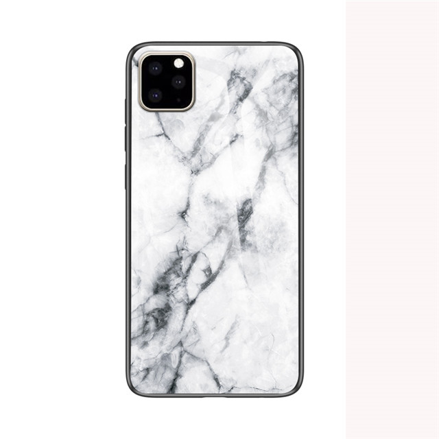Mobile cell phone case cover for APPLE iPhone 11 Marble Tempered Glass TPU Silicone Frame Hard 