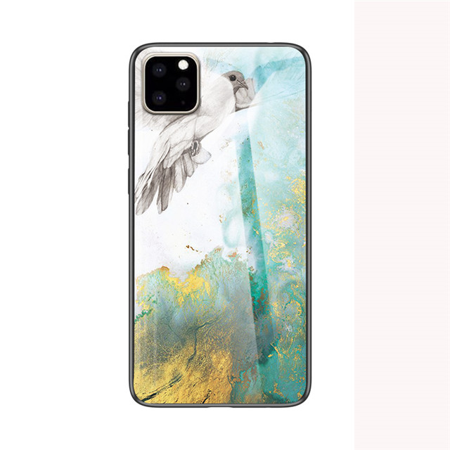 Mobile cell phone case cover for APPLE iPhone XS Marble Tempered Glass TPU Silicone Frame Hard 