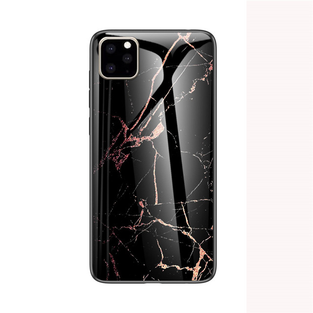 Mobile cell phone case cover for APPLE iPhone 11 Pro Marble Tempered Glass TPU Silicone Frame Hard 