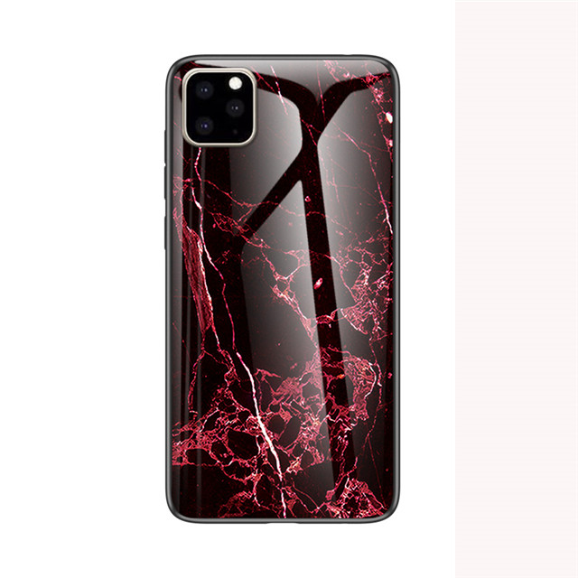 Mobile cell phone case cover for APPLE iPhone XR Marble Tempered Glass TPU Silicone Frame Hard 