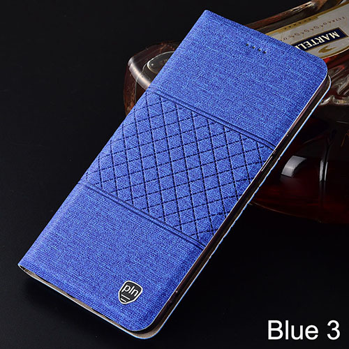 Mobile cell phone case cover for LG V30 Plaid style Canvas pattern Leather Flip Cover 