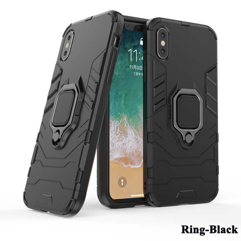 Mobile cell phone case cover for APPLE iPhone X Shockproof 3D Iron Man Ring Armor Holder Phone Back 