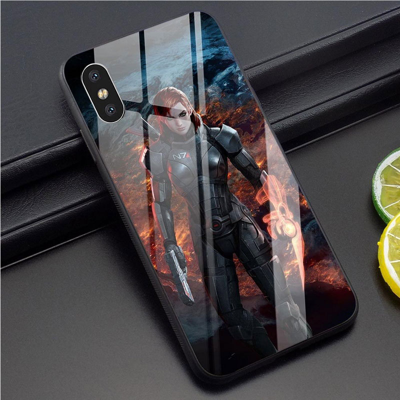 Mobile cell phone case cover for APPLE iPhone SE N7 Mass Effect Tempered Glass 