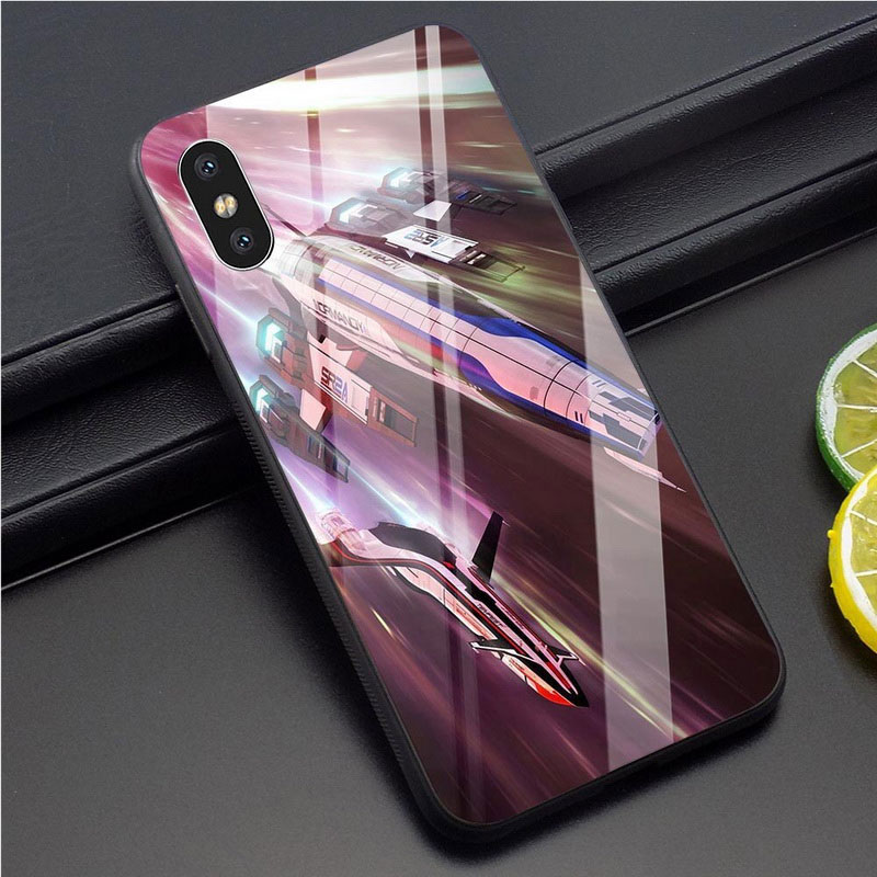 Mobile cell phone case cover for APPLE iPhone 5 N7 Mass Effect Tempered Glass 
