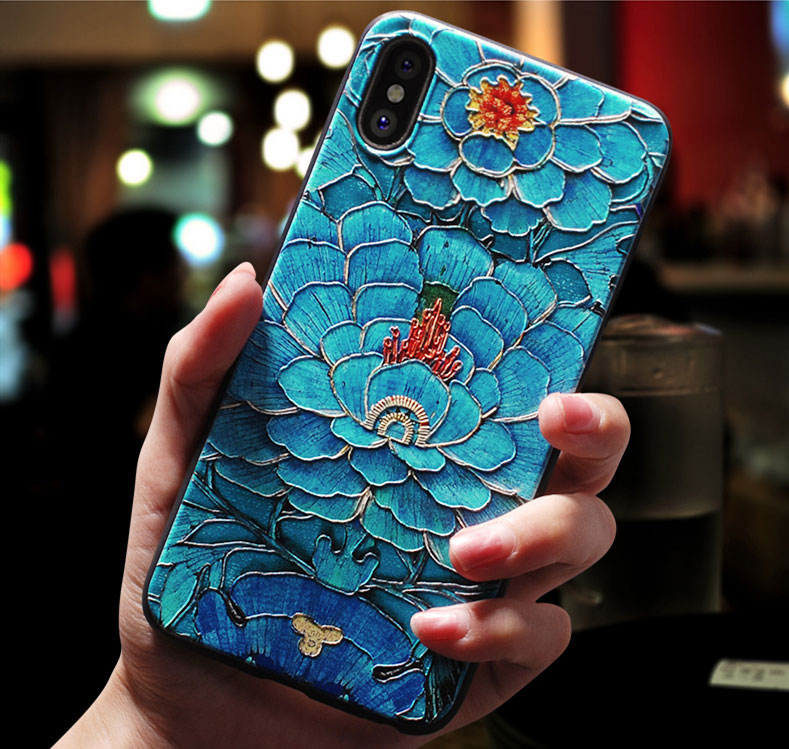 Mobile cell phone case cover for APPLE iPhone 5 3D Relief Van Gogh Painting Emboss TPU 