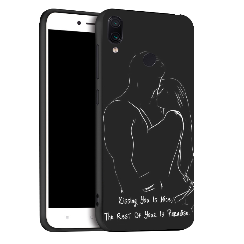 Mobile cell phone case cover for XIAOMI Redmi 6 Pro 3D DIY Painted Black Silicon Soft TPU CaseDeer, flowers, love, fingers, hugs 