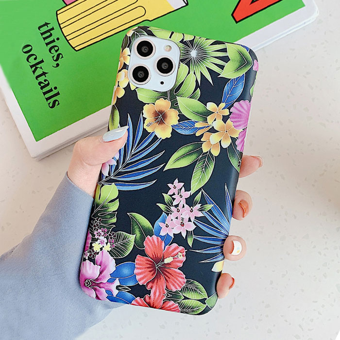 Mobile cell phone case cover for APPLE iPhone 4 Retro Colorful floral Plants banana Leaves 