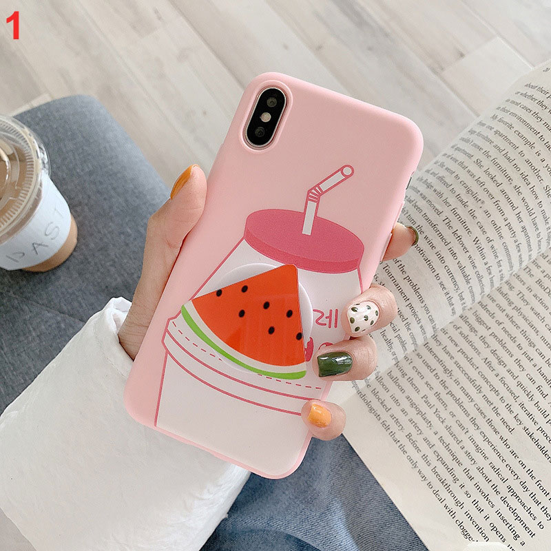 Mobile cell phone case cover for APPLE iPhone XS Max Fruit bracket summer fruit phone case anti-fall TPU soft sleeve 
