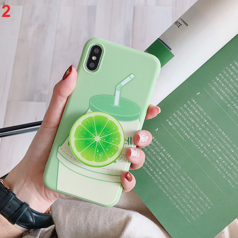 Mobile cell phone case cover for APPLE iPhone XR Fruit bracket summer fruit phone case anti-fall TPU soft sleeve 
