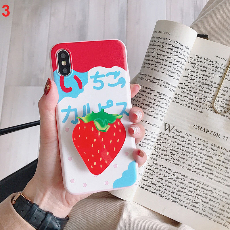 Mobile cell phone case cover for APPLE iPhone 7 Plus Fruit bracket summer fruit phone case anti-fall TPU soft sleeve 