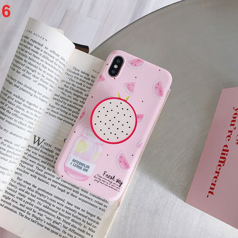 Mobile cell phone case cover for HUAWEI P30 Fruit bracket summer fruit phone case anti-fall TPU soft sleeve 