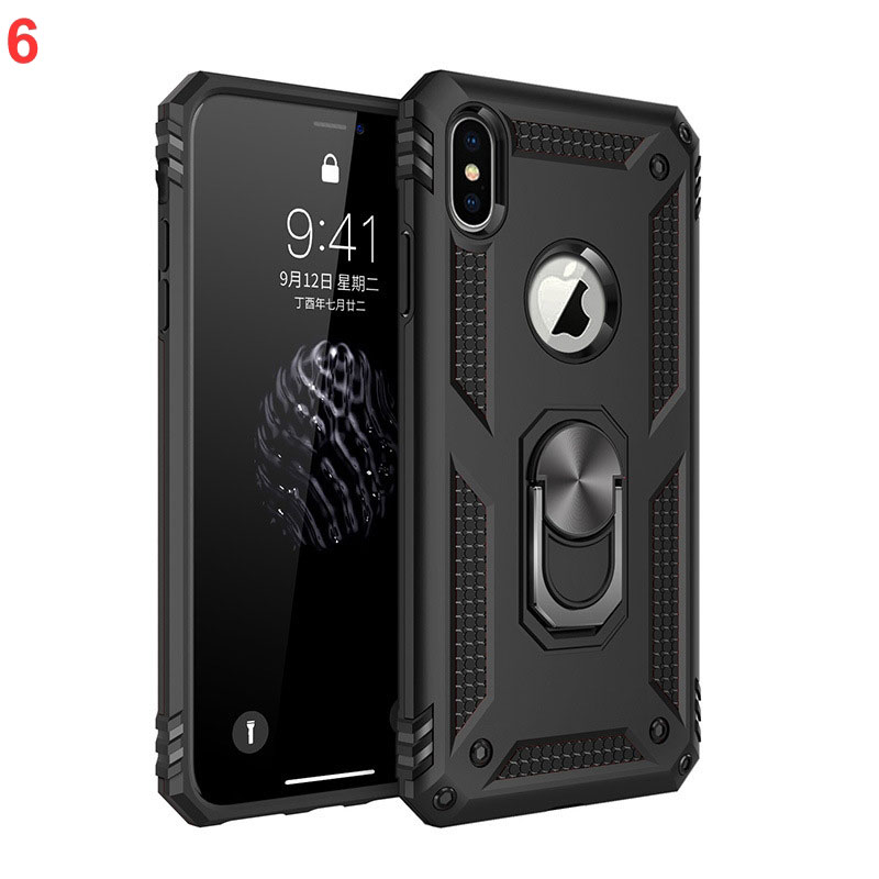 Mobile cell phone case cover for APPLE iPhone XR Military-grade anti-fall armor bracket car ring magnet 