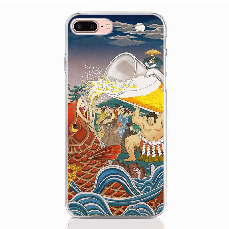 Mobile cell phone case cover for GOOGLE Pixel 5 XL Soft Tpu Silicone Case Japanese Art Back Cover Protective 