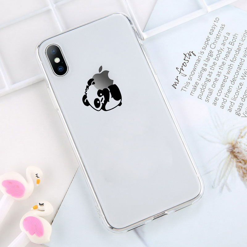 Mobile cell phone case cover for APPLE iPhone 7 Plus Transparent Cartoon Animals Cute Bear Dinosaur Soft 