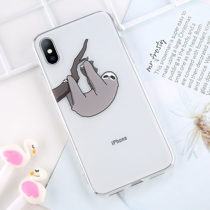 Mobile cell phone case cover for APPLE iPhone 7 Plus Transparent Cartoon Animals Cute Bear Dinosaur Soft 