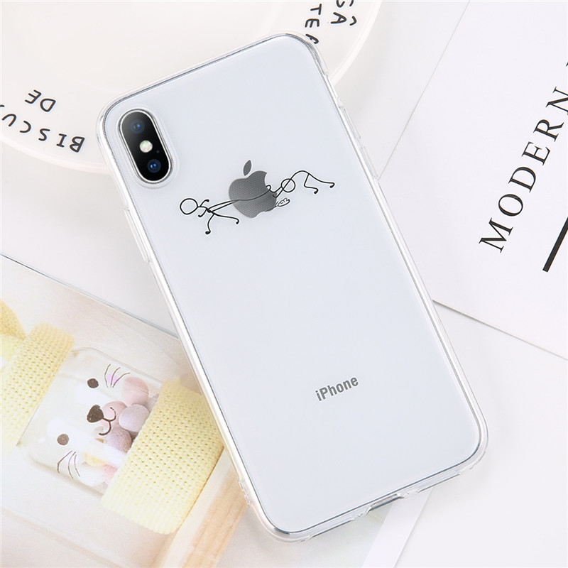 Mobile cell phone case cover for APPLE iPhone 8 Transparent Cartoon Animals Cute Bear Dinosaur Soft 