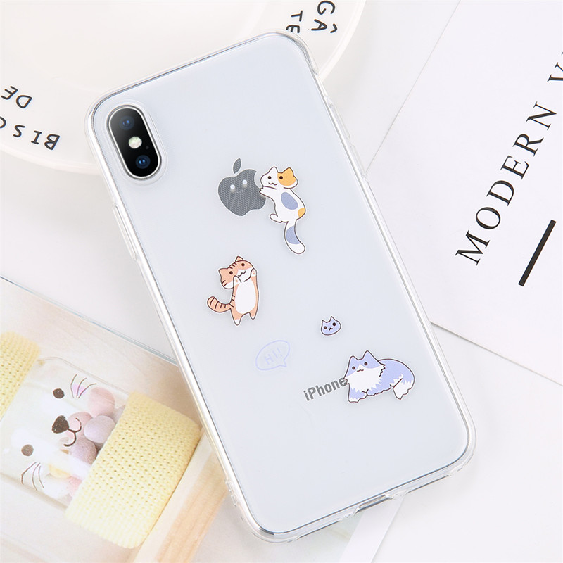 Mobile cell phone case cover for APPLE iPhone XS Max Transparent Cartoon Animals Cute Bear Dinosaur Soft 