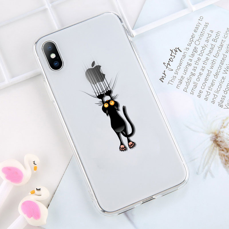 Mobile cell phone case cover for APPLE iPhone 8 Transparent Cartoon Animals Cute Bear Dinosaur Soft 