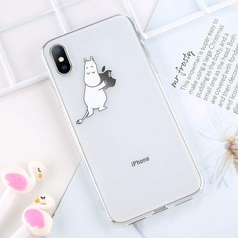 Mobile cell phone case cover for APPLE iPhone 6 Plus Transparent Cartoon Animals Cute Bear Dinosaur Soft 