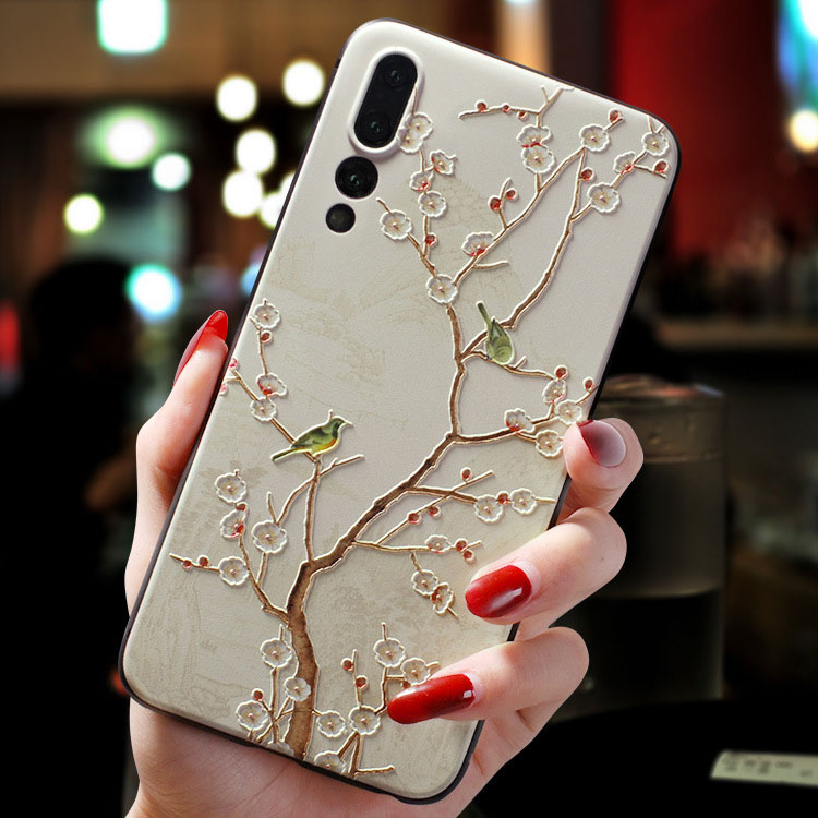 Mobile cell phone case cover for HUAWEI P30 Painted embossed tpu creative anti-fall 