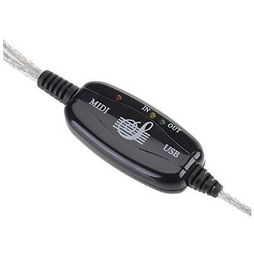 USB IN-OUT MIDI Cable Converter PC to Music Keyboard Adapter Cord
