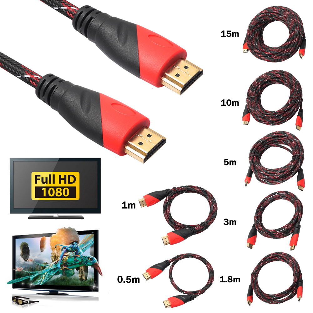 0.5M,1M,1.8M,3M,5M,10M,15M HDMI Cable 1080P V1.4 AV HD 3D HDMI Cabel For PS3 Xbox HDTV